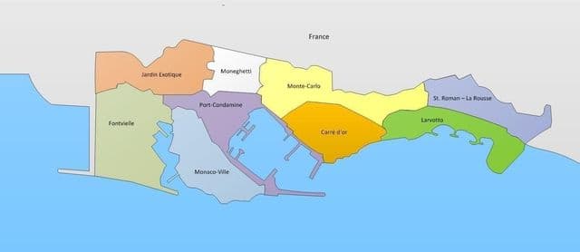 карта районов Монако