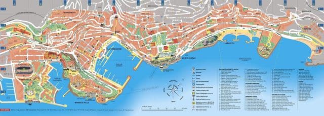 карта достопримечательностей Монако