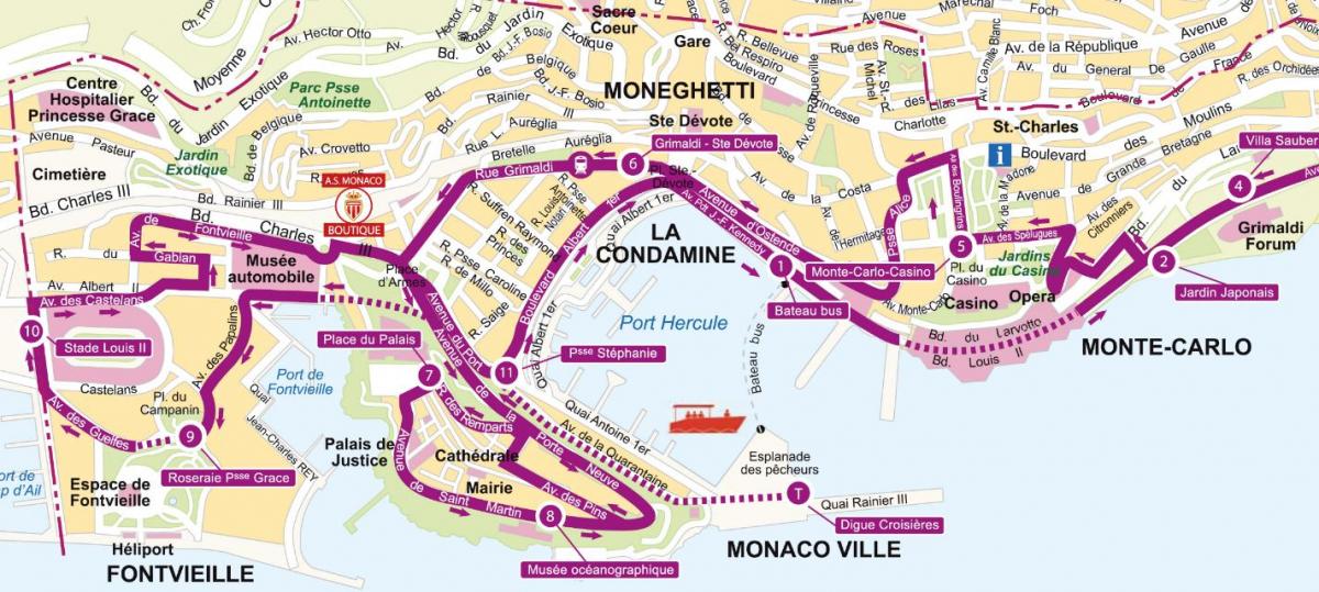 карта Монако Большой автобус